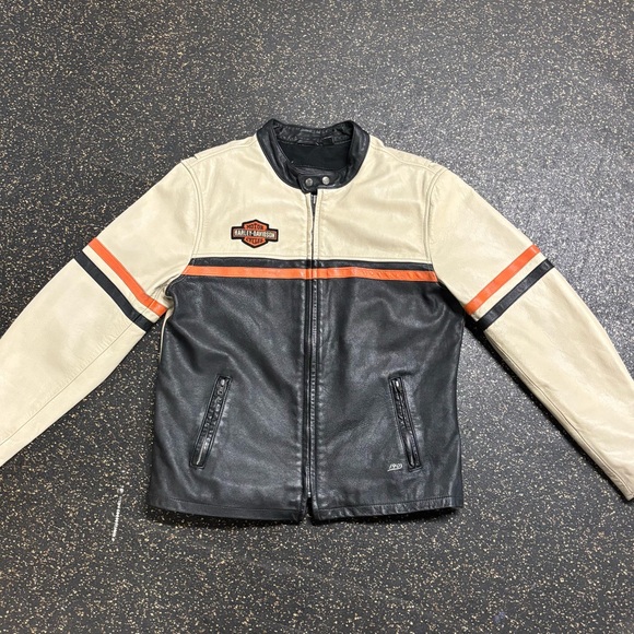 Harley-Davidson Men's Two-Tone Leather Bomber Jacket - Picture 2 of 10